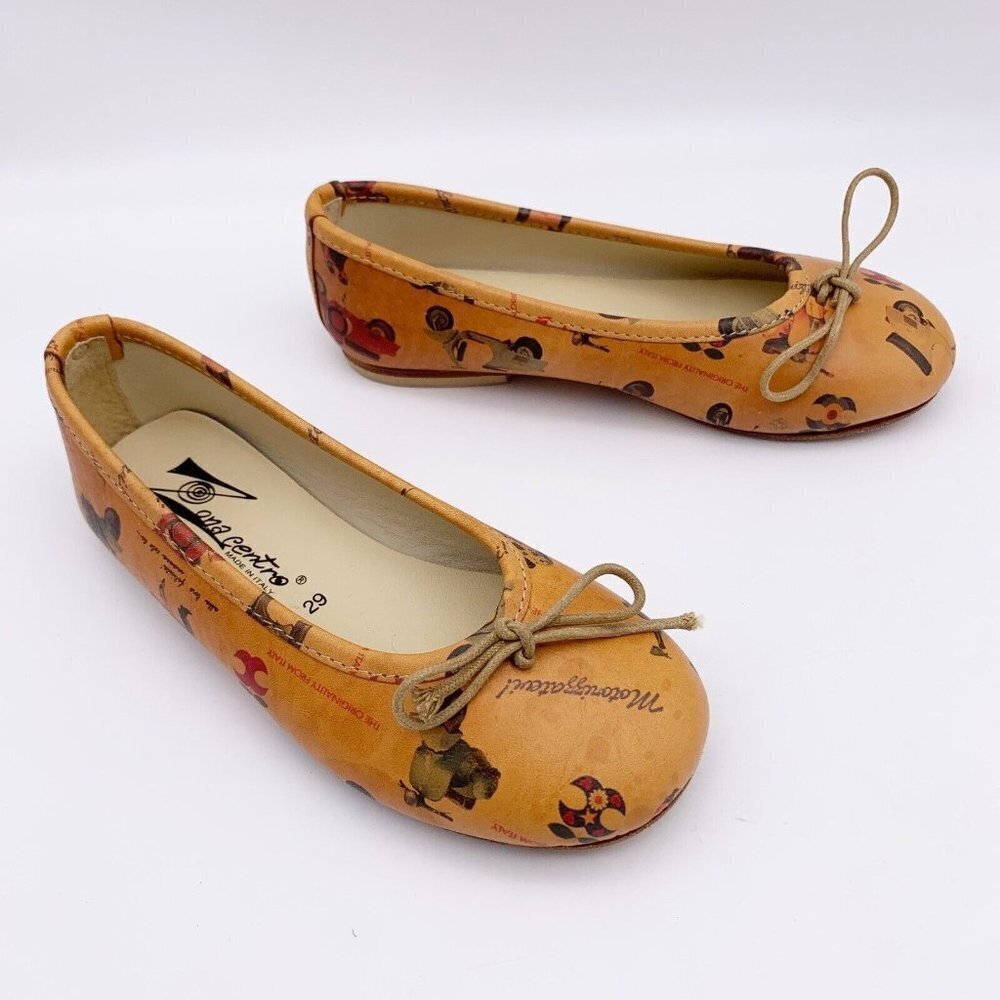 Zona Centro Italy Tan Leather Slip On Ballet Flat Youth Size EU 29 11.5 Vespa